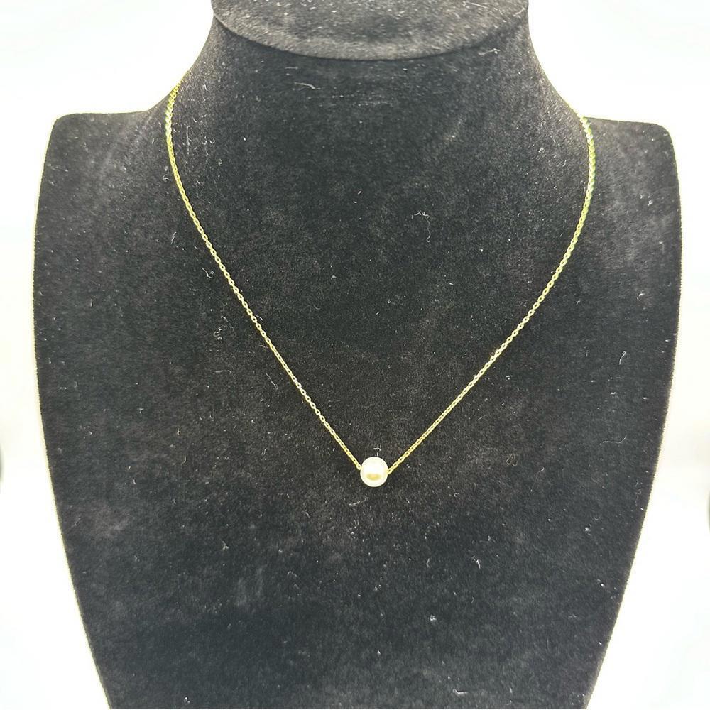Gold cultured freshwater pearl necklace